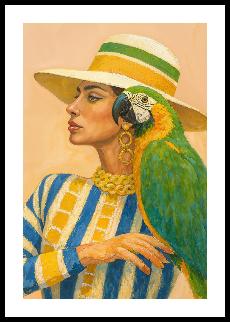A woman and parrot in colorful harmony.-12