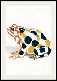 A frog in colorful patterns creates visual delight.-2