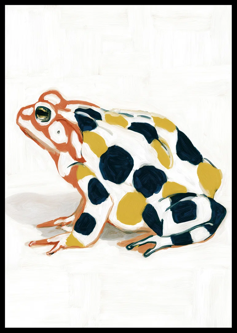 A frog in colorful patterns creates visual delight.-12