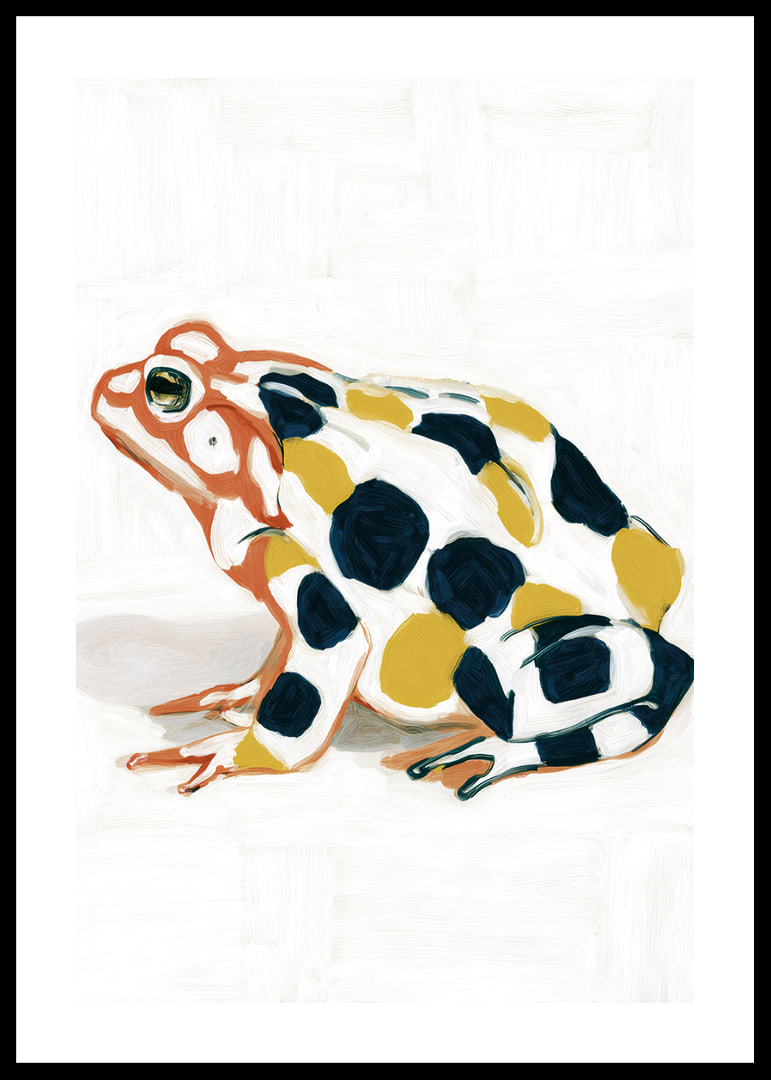 A frog in colorful patterns creates visual delight.-12