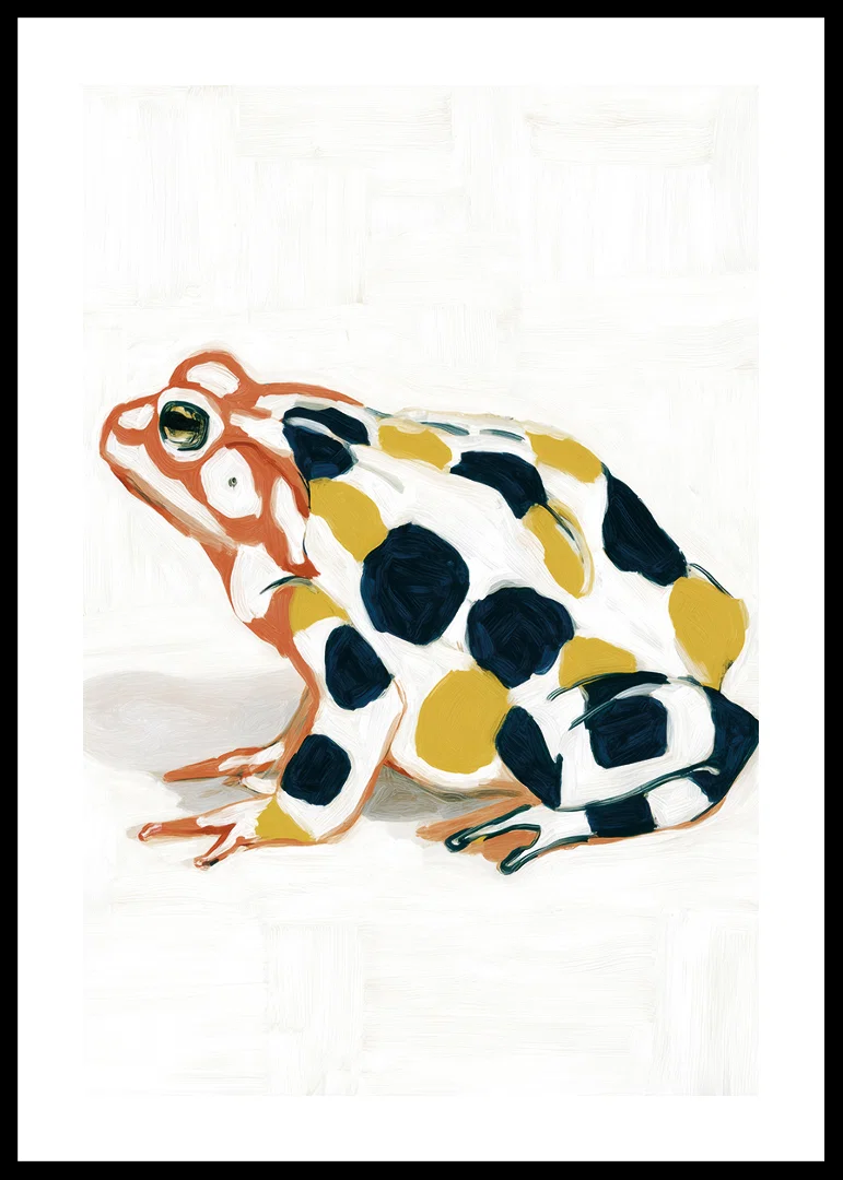 A frog in colorful patterns creates visual delight.-12