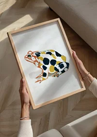 A frog in colorful patterns creates visual delight.-8