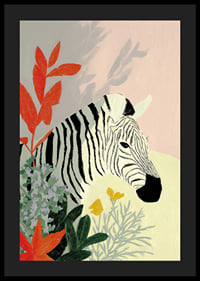 The zebra rests surrounded by vibrant colors and natural beauty.-4