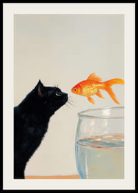 A cat and a goldfish meet in a fascinating moment.-2