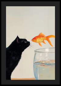 A cat and a goldfish meet in a fascinating moment.-4