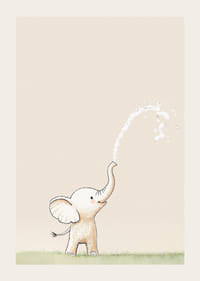 Un éléphant joueur gicle de l'eau dans un moment de joie.-3