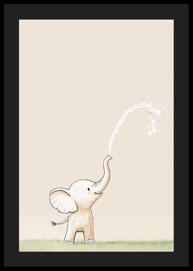 En lekfull elefant sprutar vatten i ett glädjefyllt ögonblick.-12