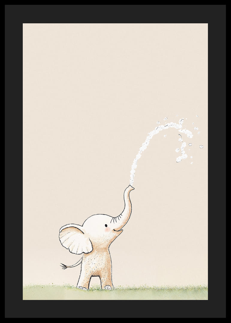 Un éléphant joueur gicle de l'eau dans un moment de joie.-12