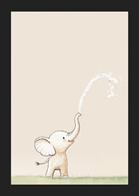 En lekfull elefant sprutar vatten i ett glädjefyllt ögonblick.-5