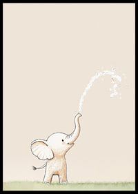 En lekfull elefant sprutar vatten i ett glädjefyllt ögonblick.-6