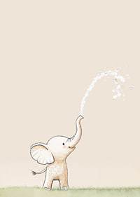 En lekfull elefant sprutar vatten i ett glädjefyllt ögonblick.-7