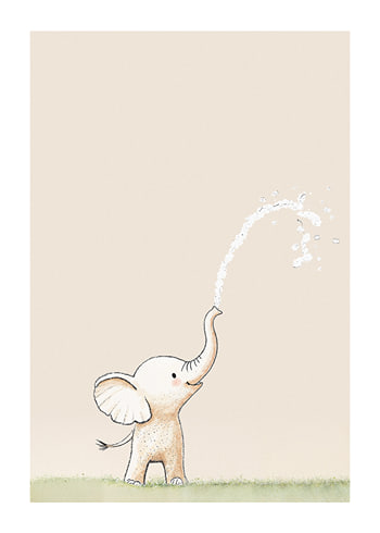 Poster Elephants Joyful Splash