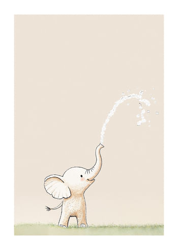 Poster Elephants Joyful Splash