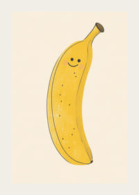 Šťastný banán šíri slnečné svetlo a teplo.-3