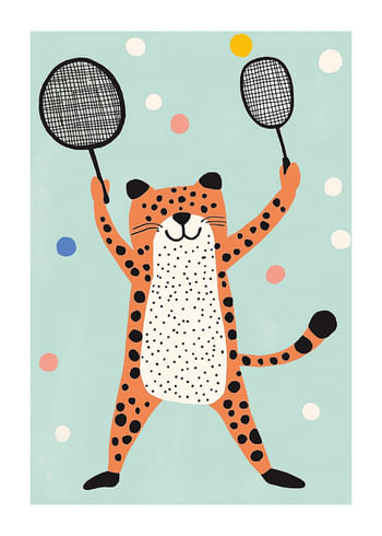 Poster Cheetah Racquet Juggle