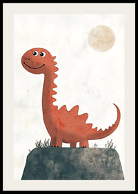 Charming dinosaur under a sunny sky.-2