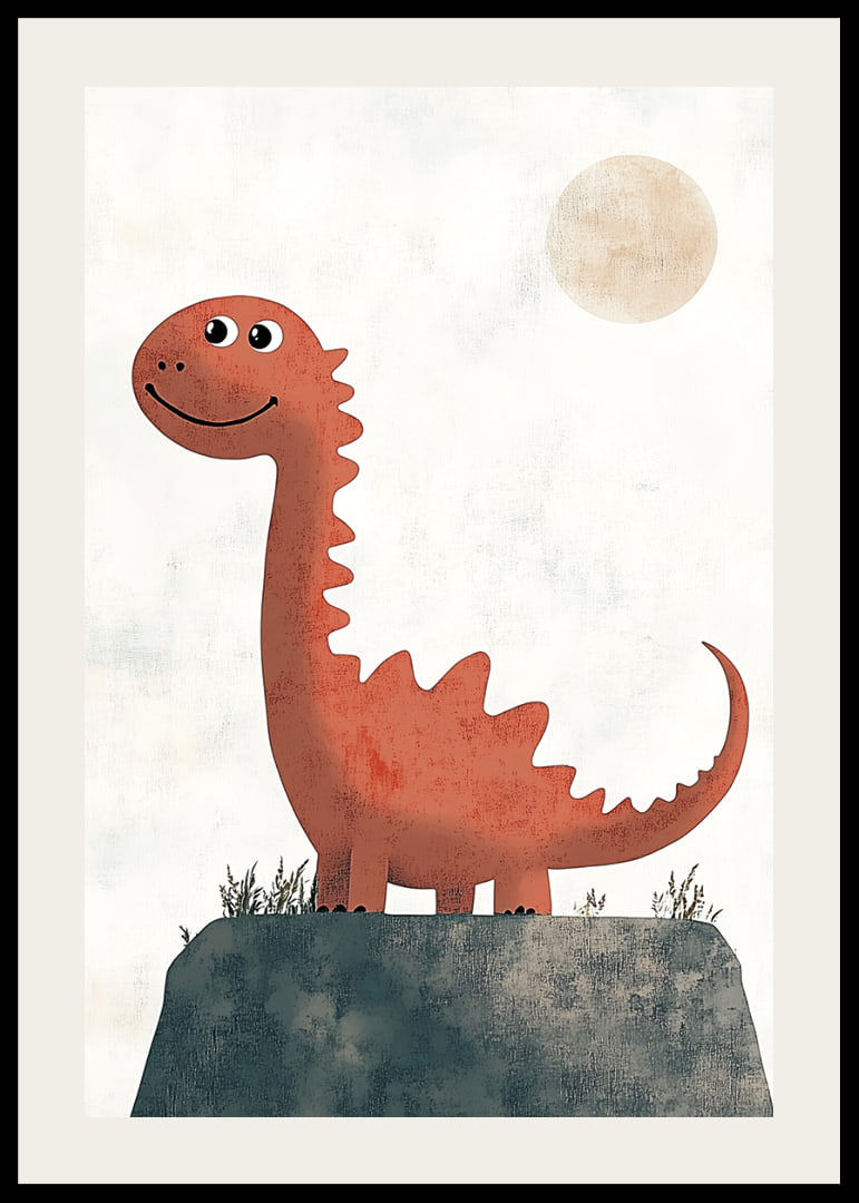 Charming dinosaur under a sunny sky.-12