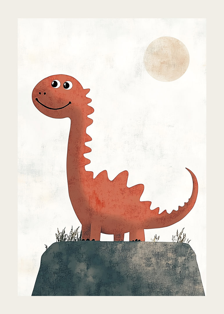 Charming dinosaur under a sunny sky.-12