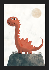 Charming dinosaur under a sunny sky.-5