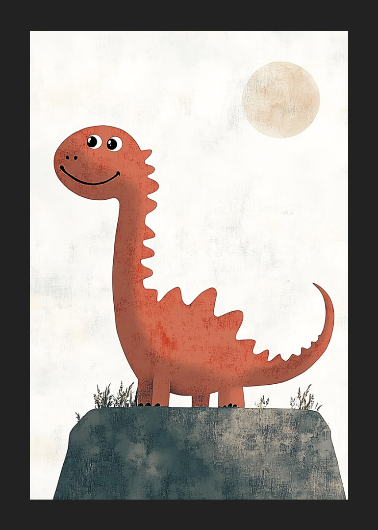 Charming dinosaur under a sunny sky.-12