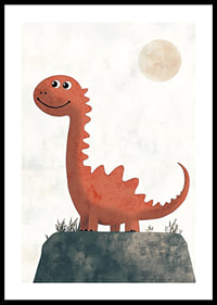Charming dinosaur under a sunny sky.-0