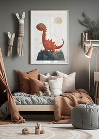 Charming dinosaur under a sunny sky.-8