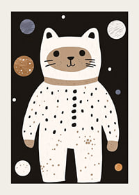 Playful cat as an astronaut exploring the universe.-3