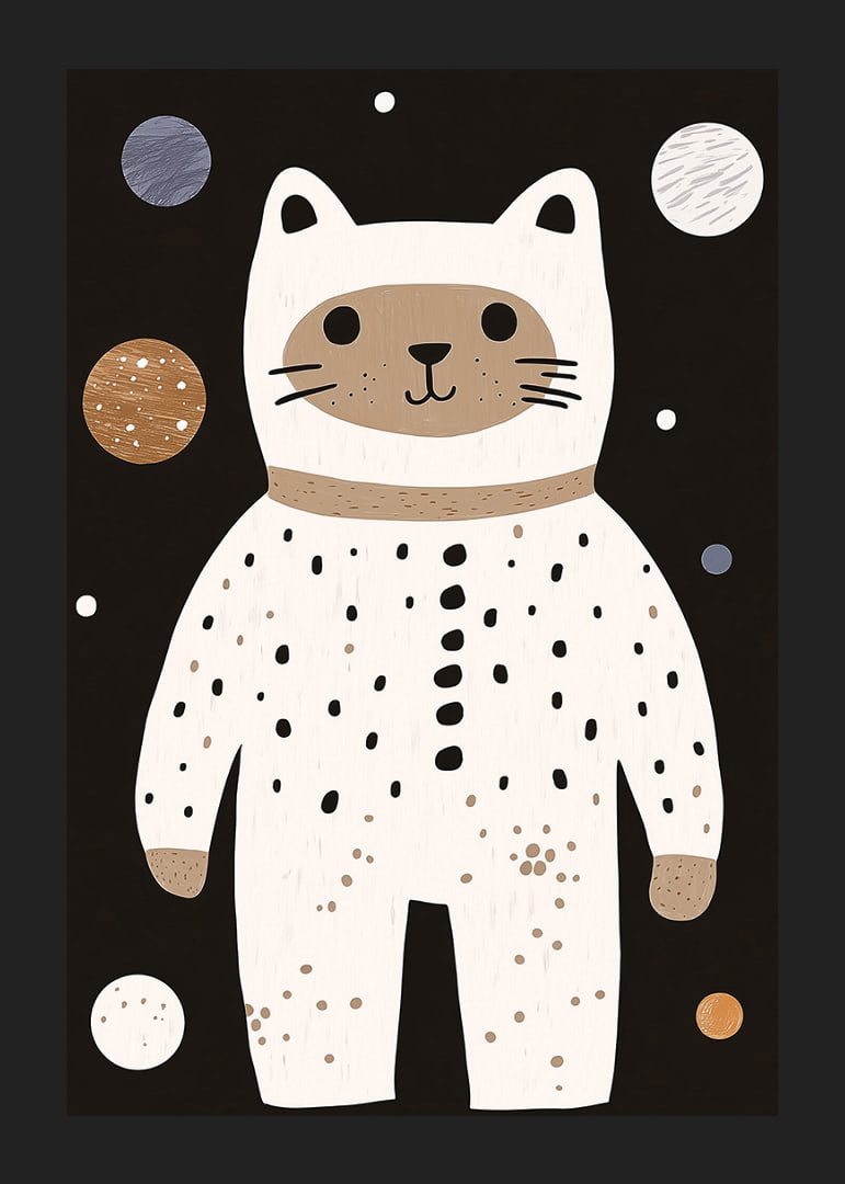 Playful cat as an astronaut exploring the universe.-12