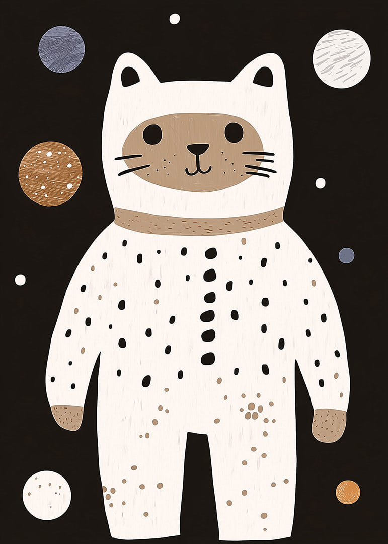 Playful cat as an astronaut exploring the universe.-12