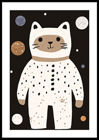 Playful cat as an astronaut exploring the universe.-0