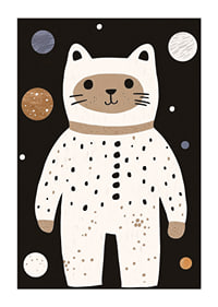 Playful cat as an astronaut exploring the universe.-1