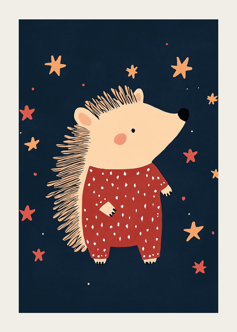 Un arici fermecător printre stele în noapte creează o senzație magică.-12