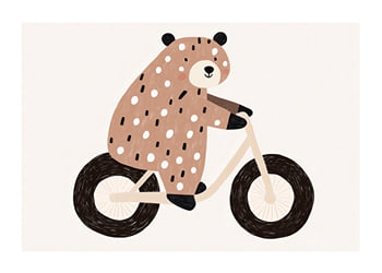 Plakat Bear on Wheels