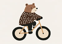 Charmig björn på cykel sprider glädje och fantasi.-7