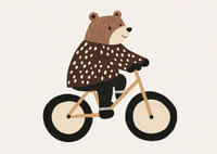 Očarujúci medvedík na bicykli šíri radosť a fantáziu.-3