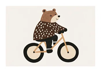 Poster Pedaling Bear Joy