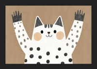 Chat joyeux avec motif à pois qui répand la chaleur.-5