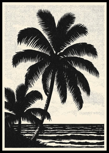 Poster Sunset Silhouette Palms