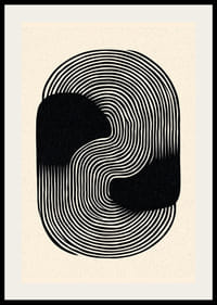 Black lines in a hypnotic pattern create timeless elegance.-2