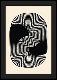 Black lines in a hypnotic pattern create timeless elegance.-4