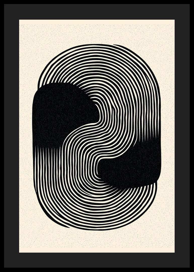 Black lines in a hypnotic pattern create timeless elegance.-12