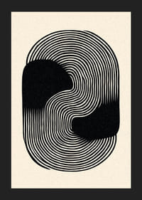 Black lines in a hypnotic pattern create timeless elegance.-5