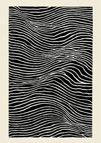 Svarta och vita vågor skapar ett hypnotiskt mönster.-1