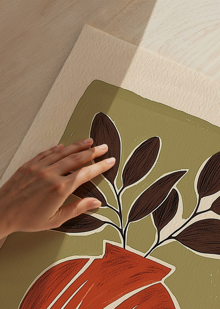 Rustic leaves and earthy tones bring life to the room.-12