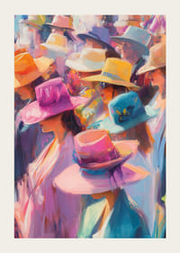 Sombreros coloridos en una sinfonía cautivadora de felicidad veraniega.-3