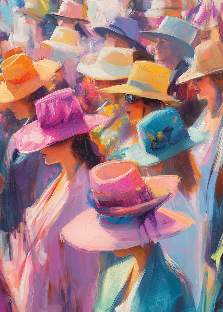 Colorful hats in a captivating symphony of summer happiness.-12