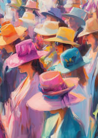 Colorful hats in a captivating symphony of summer happiness.-3