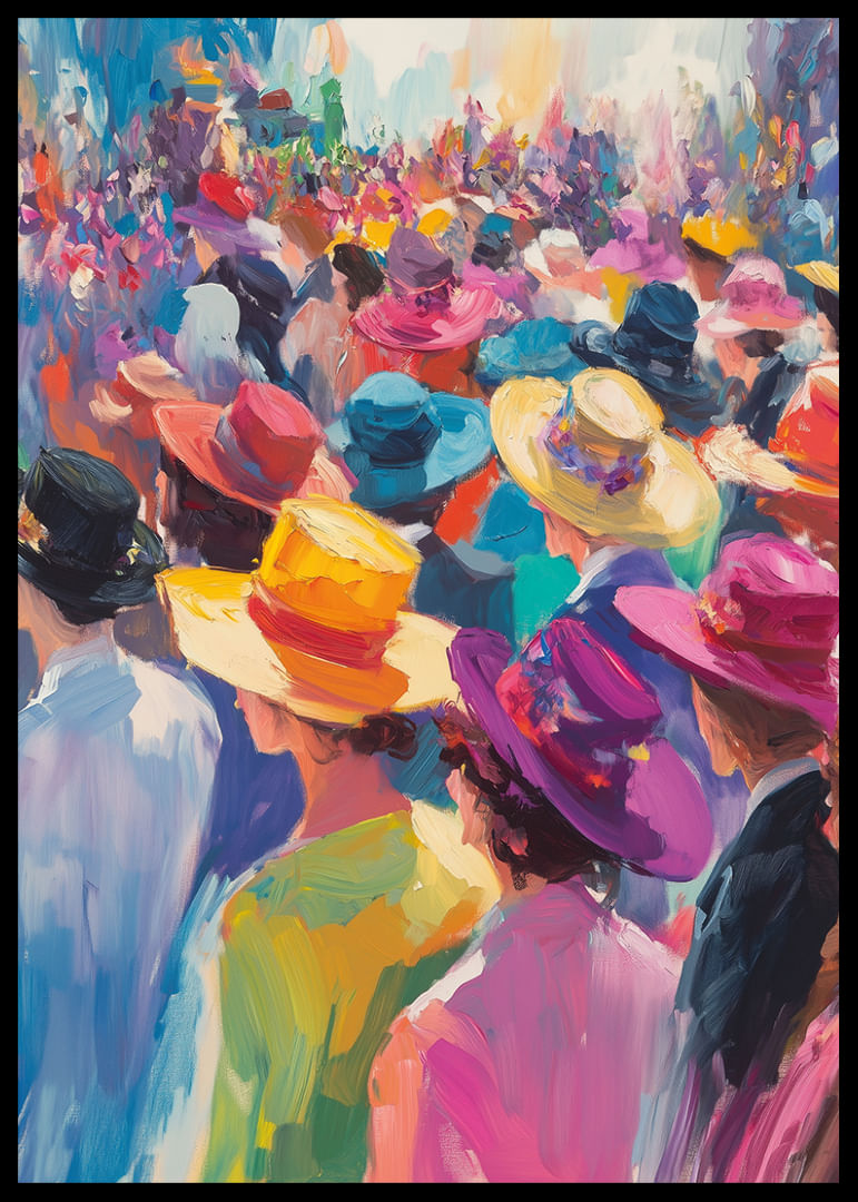 Brilliant hats in a lively crowd of colorful individuals.-12