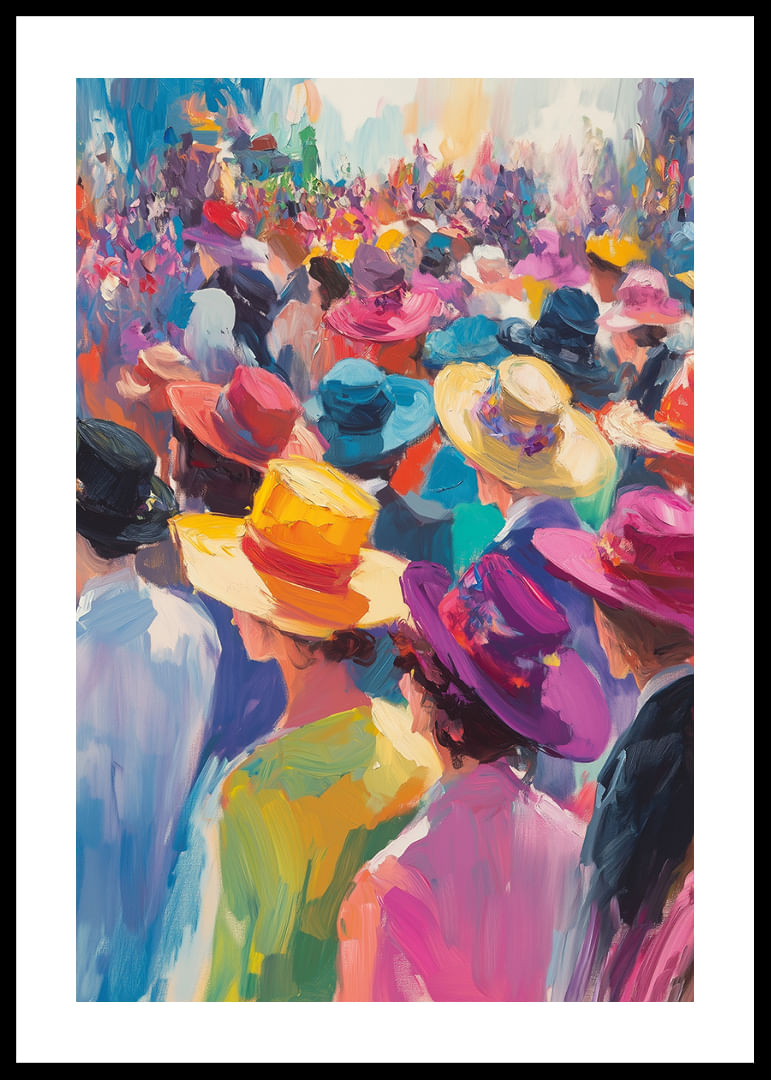 Brilliant hats in a lively crowd of colorful individuals.-12