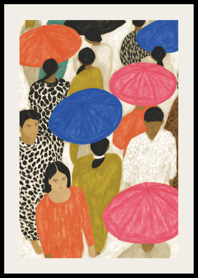 Des parasols colorés créent une vie publique dynamique.-12